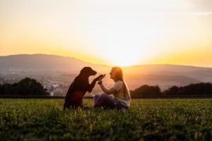 smiling woman wearing white and black pinstriped collared top